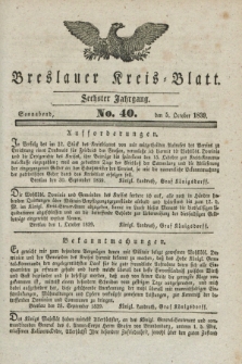 Breslauer Kreis-Blatt. Jg.6, No. 40 (5 October 1839)