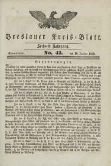 Breslauer Kreis-Blatt. Jg.6, No. 42 (19 October 1839)