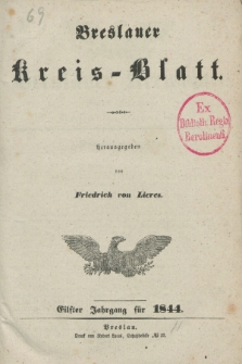 Breslauer Kreisblatt. Jg.11, № 1 (6 Januar 1844)