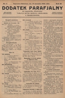 Dodatek Parafjalny do tygodnika „Niedziela” Parafji Matki Boskiej Anielskiej w Dąbrowie-Górniczej. 1936, nr 3