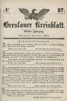 Breslauer Kreisblatt. Jg.11, № 27 (6 Juli 1844)