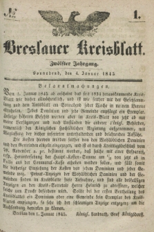 Breslauer Kreisblatt. Jg.12, № 1 (4 Januar 1845)