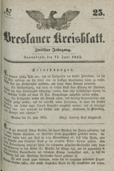 Breslauer Kreisblatt. Jg.12, № 25 (21 Juni 1845)