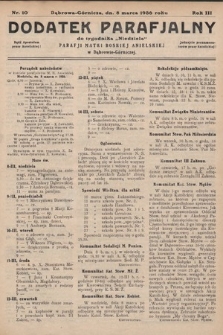 Dodatek Parafjalny do tygodnika „Niedziela” Parafji Matki Boskiej Anielskiej w Dąbrowie-Górniczej. 1936, nr 10