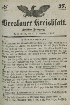 Breslauer Kreisblatt. Jg.12, № 37 (13 September 1845)