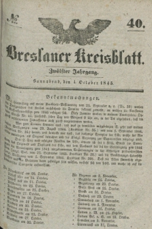 Breslauer Kreisblatt. Jg.12, № 40 (4 October 1845)