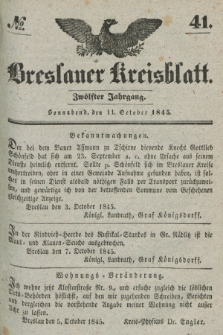 Breslauer Kreisblatt. Jg.12, № 41 (11 Oktober 1845)