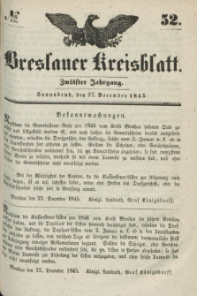 Breslauer Kreisblatt. Jg.12, № 52 (27 December 1845)