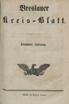 Breslauer Kreisblatt. Jg.13, № 1 (3 Januar 1846)