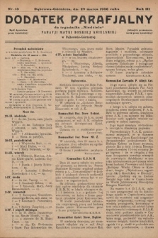 Dodatek Parafjalny do tygodnika „Niedziela” Parafji Matki Boskiej Anielskiej w Dąbrowie-Górniczej. 1936, nr 13