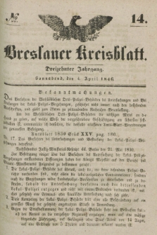 Breslauer Kreisblatt. Jg.13, № 14 (4 April 1846)
