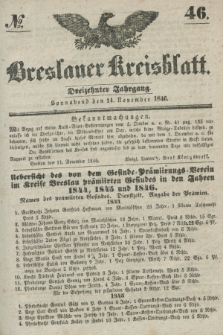 Breslauer Kreisblatt. Jg.13, № 46 (14 November 1846)