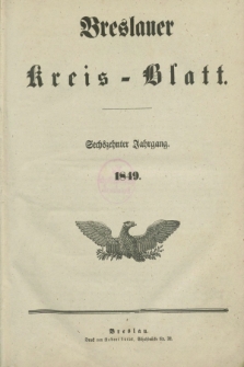 Breslauer Kreisblatt. Jg.16, № 1 (6 Januar 1849) + dod.