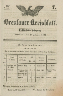 Breslauer Kreisblatt. Jg.16, № 7 (17 Februar 1849)
