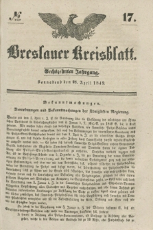 Breslauer Kreisblatt. Jg.16, № 17 (28 April 1849) + dod.