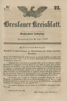 Breslauer Kreisblatt. Jg.16, № 25 (23 Juni 1849) + dod.