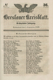 Breslauer Kreisblatt. Jg.16, № 36 (8 September 1849)