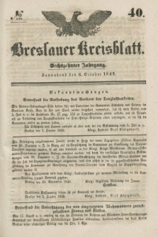Breslauer Kreisblatt. Jg.16, № 40 (6 October 1849) + dod.