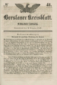 Breslauer Kreisblatt. Jg.16, № 41 (13 October 1849)