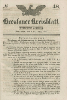 Breslauer Kreisblatt. Jg.16, № 48 (1. December 1849)