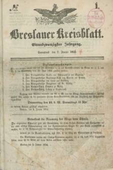 Breslauer Kreisblatt. Jg.21, № 1 (7. Januar 1854)