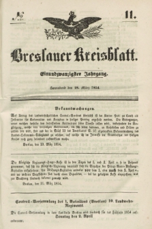 Breslauer Kreisblatt. Jg.21, № 11 (18 März 1854)