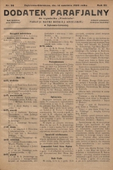 Dodatek Parafjalny do tygodnika „Niedziela” Parafji Matki Boskiej Anielskiej w Dąbrowie-Górniczej. 1936, nr 24