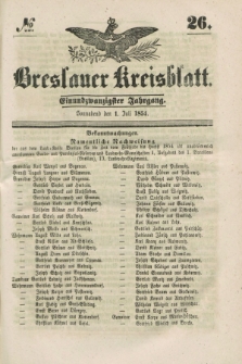 Breslauer Kreisblatt. Jg.21, № 26 (1 Juli 1854)