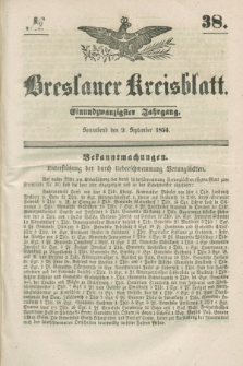 Breslauer Kreisblatt. Jg.21, № 38 (9 September 1854)