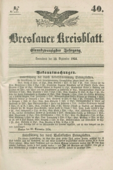 Breslauer Kreisblatt. Jg.21, № 40 (23 September 1854)