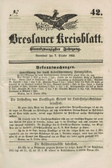 Breslauer Kreisblatt. Jg.21, № 42 (7 October 1854)