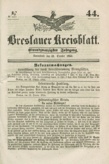 Breslauer Kreisblatt. Jg.21, № 44 (21 October 1854)