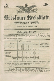 Breslauer Kreisblatt. Jg.21, № 48 (18 November 1854)