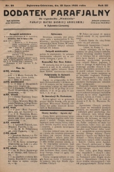 Dodatek Parafjalny do tygodnika „Niedziela” Parafji Matki Boskiej Anielskiej w Dąbrowie-Górniczej. 1936, nr 28