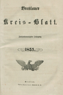 Breslauer Kreisblatt. Jg.22, № 1 (6 Januar 1855)