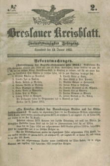 Breslauer Kreisblatt. Jg.22, № 2 (13. Januar 1855)
