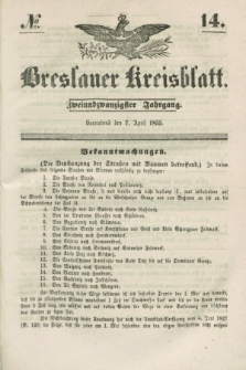 Breslauer Kreisblatt. Jg.22, № 14 (7 April 1855)