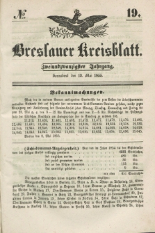 Breslauer Kreisblatt. Jg.22, № 19 (12 Mai 1855)