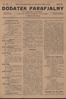 Dodatek Parafjalny do tygodnika „Niedziela” Parafji Matki Boskiej Anielskiej w Dąbrowie-Górniczej. 1936, nr 30