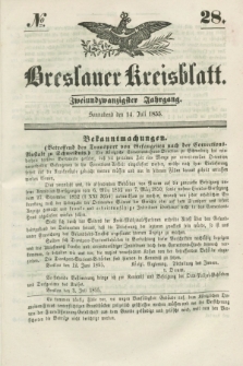 Breslauer Kreisblatt. Jg.22, № 27 (14 Juli 1855)