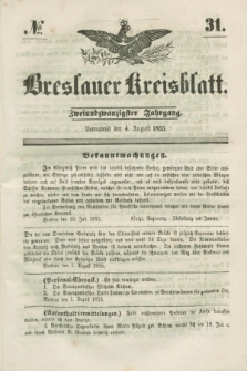 Breslauer Kreisblatt. Jg.22, № 31 (4 August 1855)
