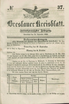 Breslauer Kreisblatt. Jg.22, № 37 (15 September 1855) + dod.
