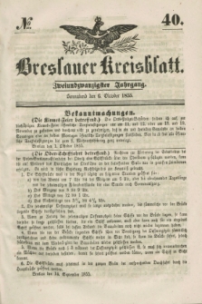 Breslauer Kreisblatt. Jg.22, № 40 (6 Oktober 1855)