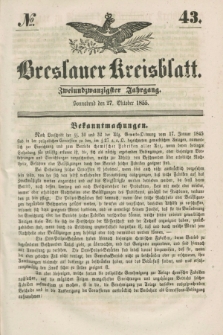 Breslauer Kreisblatt. Jg.22, № 43 (27 Oktober 1855) + dod.