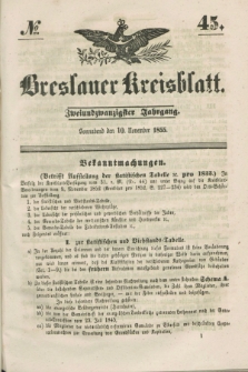 Breslauer Kreisblatt. Jg.22, № 45 (10 November 1855) + dod.