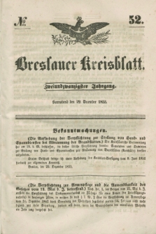 Breslauer Kreisblatt. Jg.22, № 52 (29 December 1855)