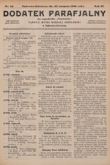 Dodatek Parafjalny do tygodnika „Niedziela” Parafji Matki Boskiej Anielskiej w Dąbrowie-Górniczej. 1936, nr 34