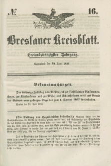 Breslauer Kreisblatt. Jg.23, № 16 (19 April 1856)