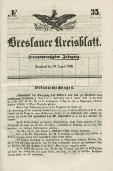 Breslauer Kreisblatt. Jg.23, № 35 (30 August 1856) + dod.