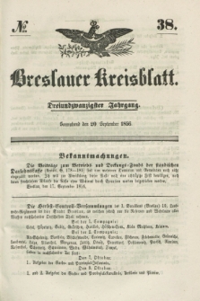 Breslauer Kreisblatt. Jg.23, № 38 (20 September 1856) + dod.
